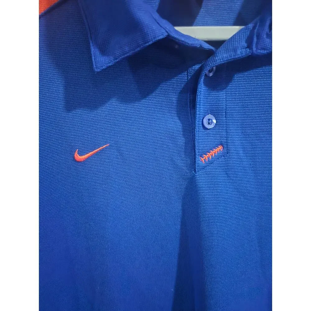 Vintage Nike Florida Gators Polo Shirt Mens XL Blue Orange Logo NCAA EUC DriFit